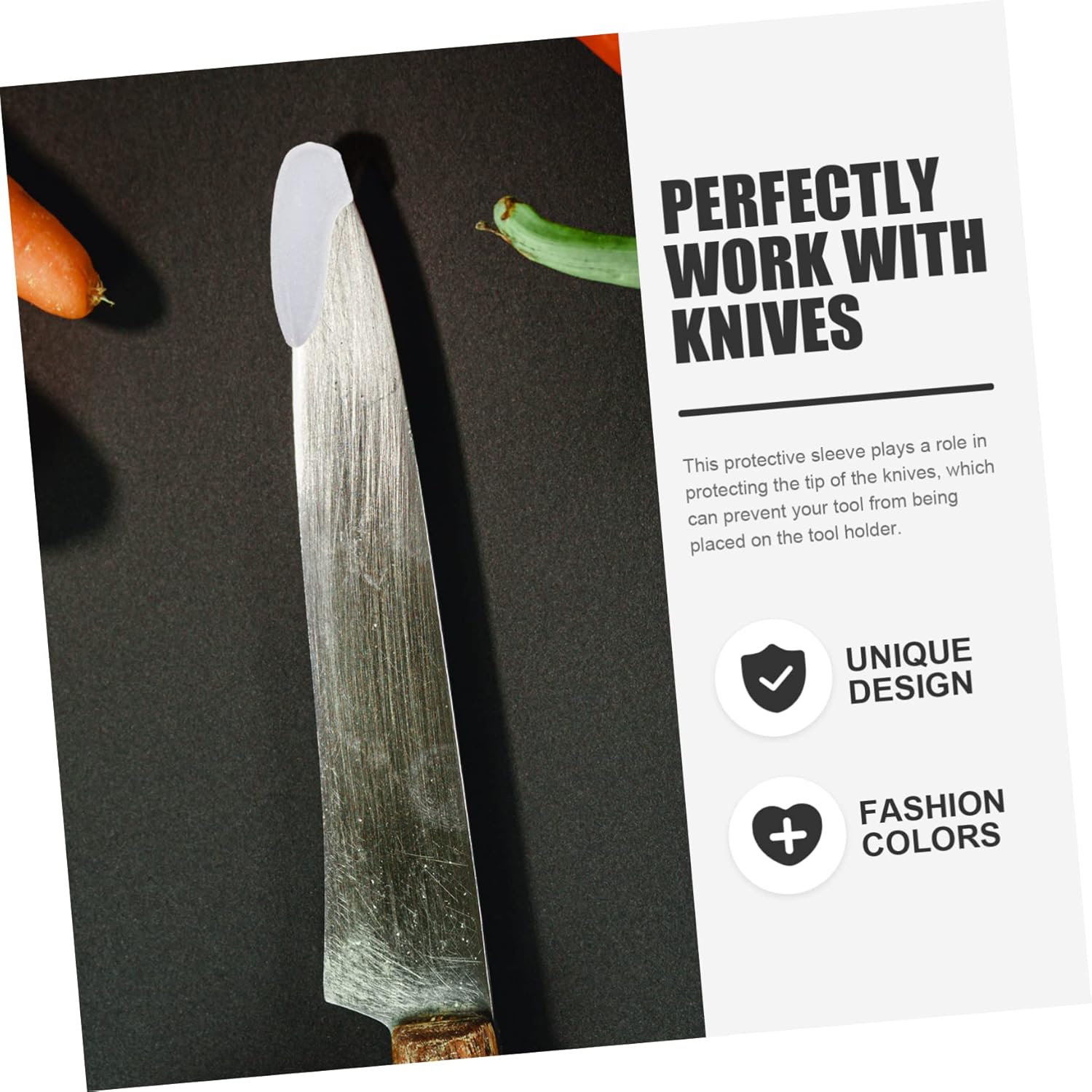 Zerodeko Protective Knife Tip Covers 50 Pack Plastic Knives Protector