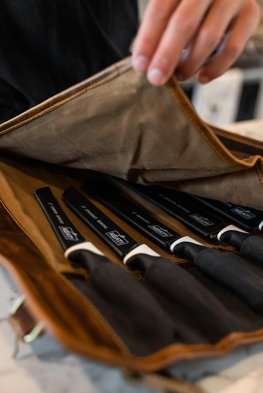 MEAT Leather Knife Rollup