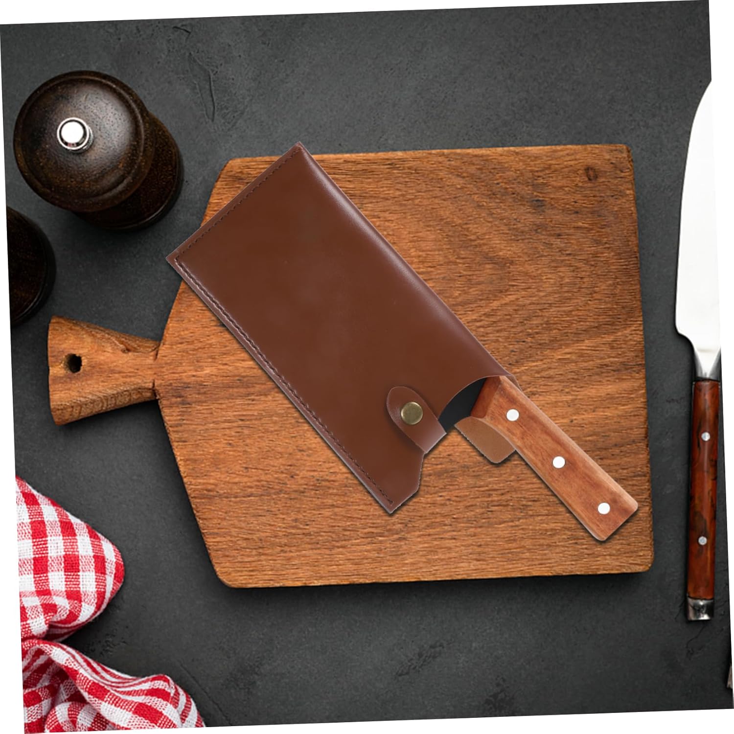 Kitchen Knife Artificial Leather Case Cutter Holder