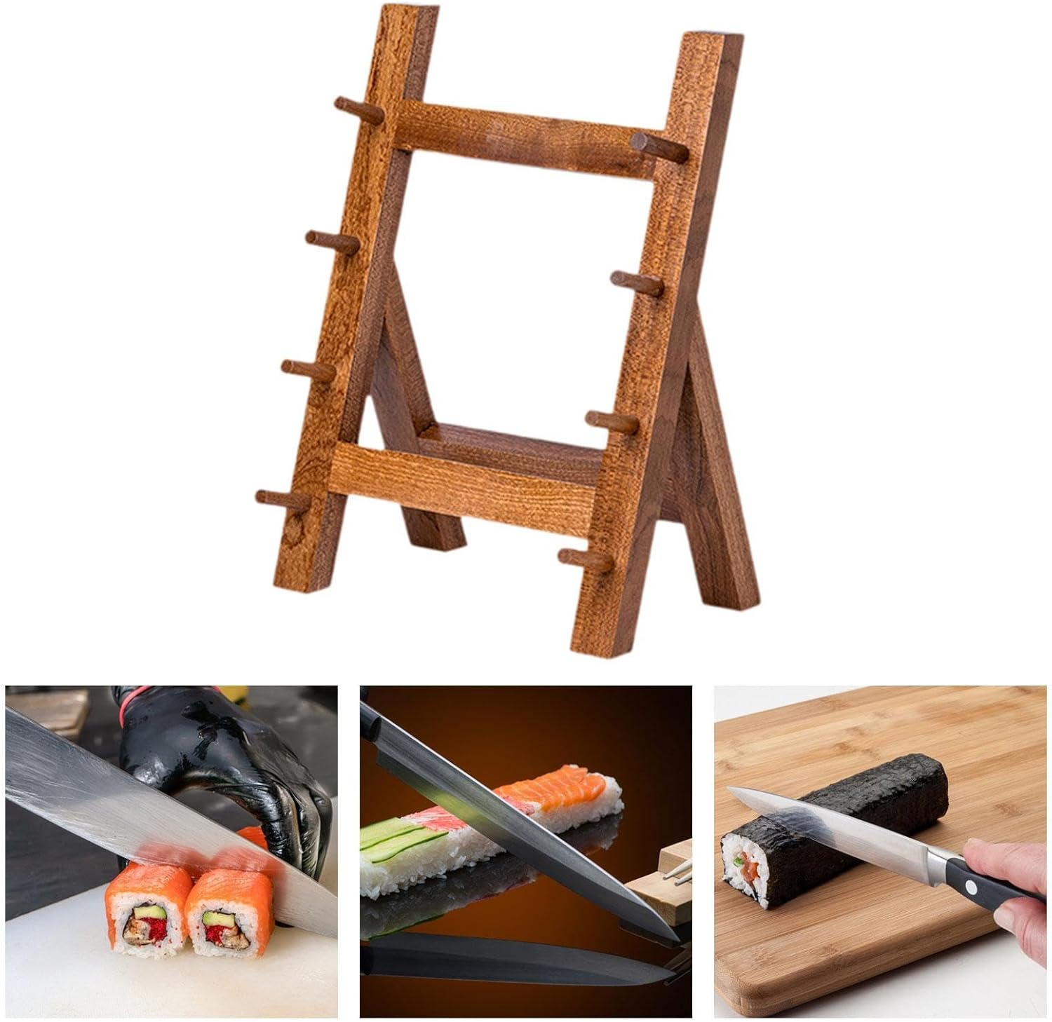 IEUDNS Kitchen Knife Organizer Rack 4-Layer Brown