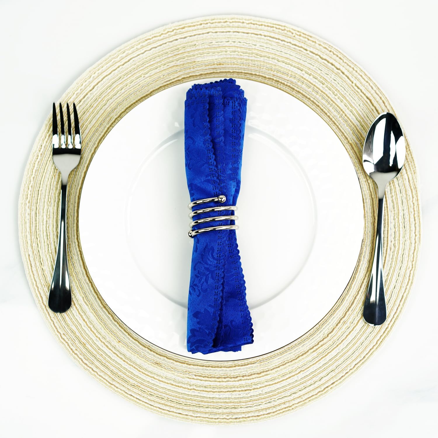 6-Piece Silver Napkin Rings Set for Table Decorations