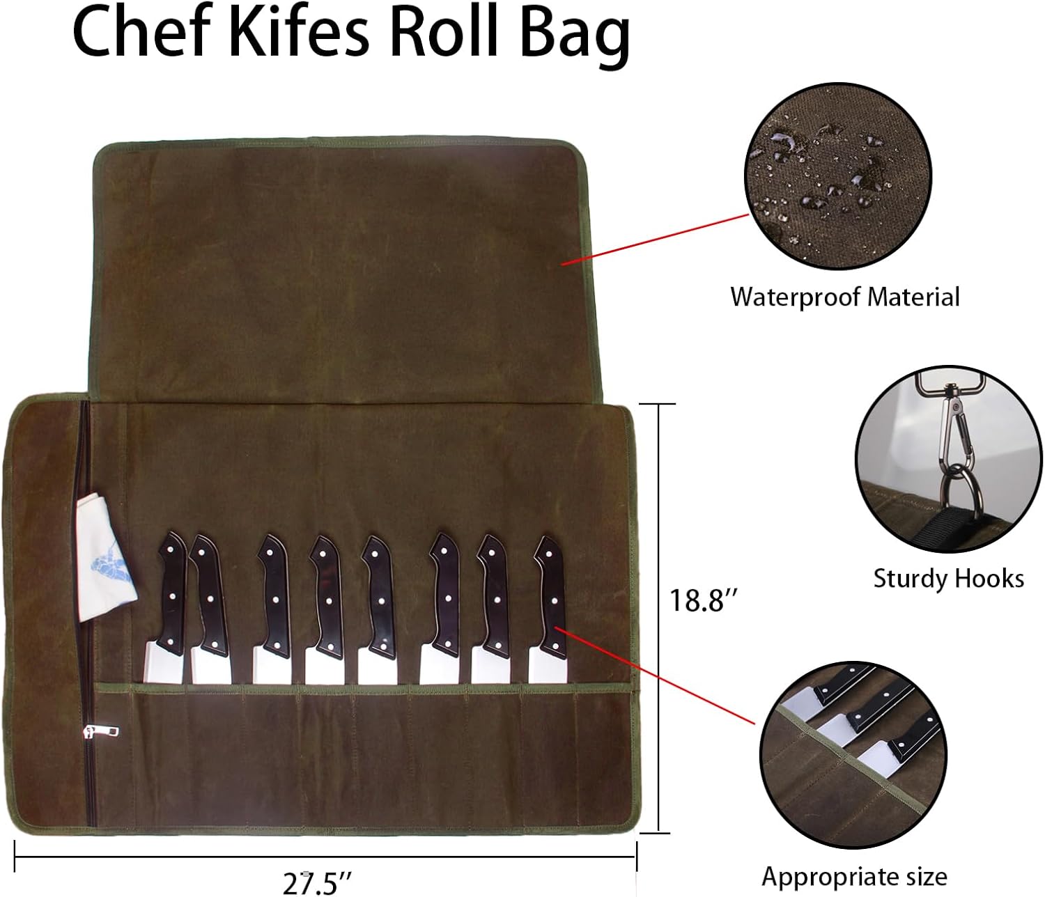 Premium Chef Knife Roll Bag for Kitchen Use