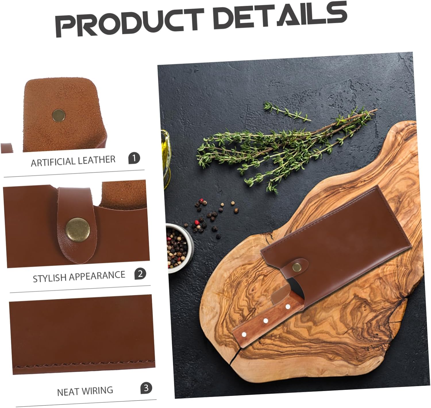Kitchen Knife Artificial Leather Case Cutter Holder