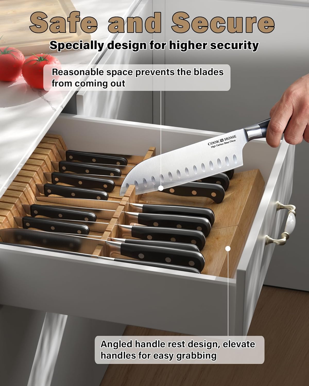 In-Drawer Knife Block Organizer