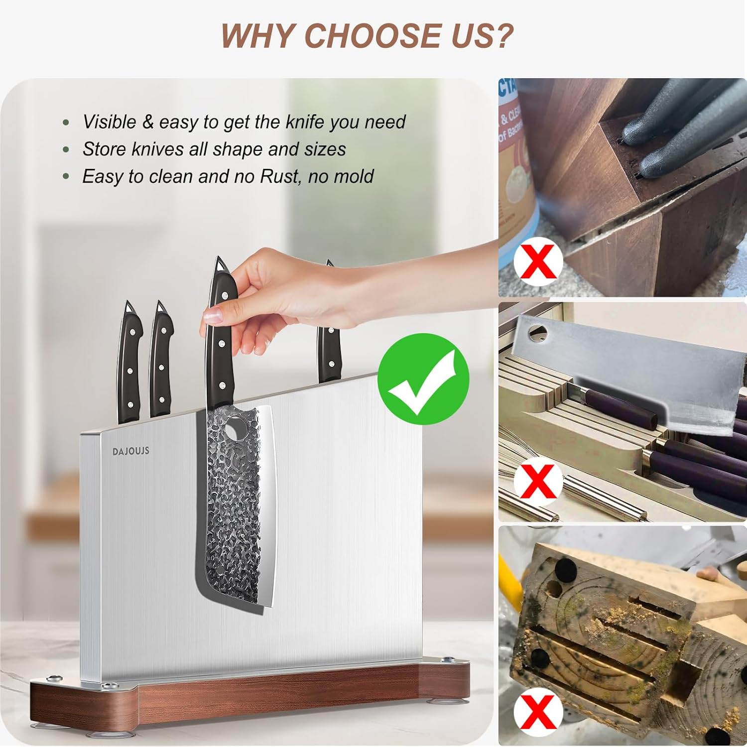 Sturdy Magnetic Knife Holder for Kitchen Use