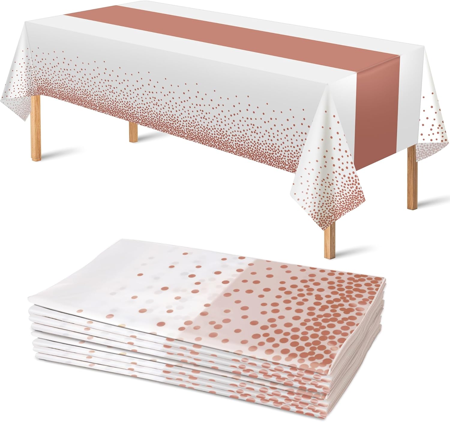 OHOME 8-Pack Disposable Plastic Table Cloths for Parties Elegant Design