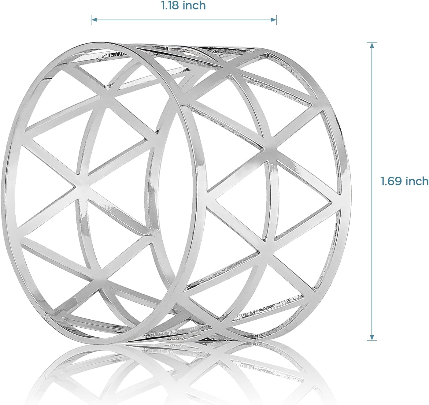 12-Piece Silver Napkin Rings Set for Dining Tables
