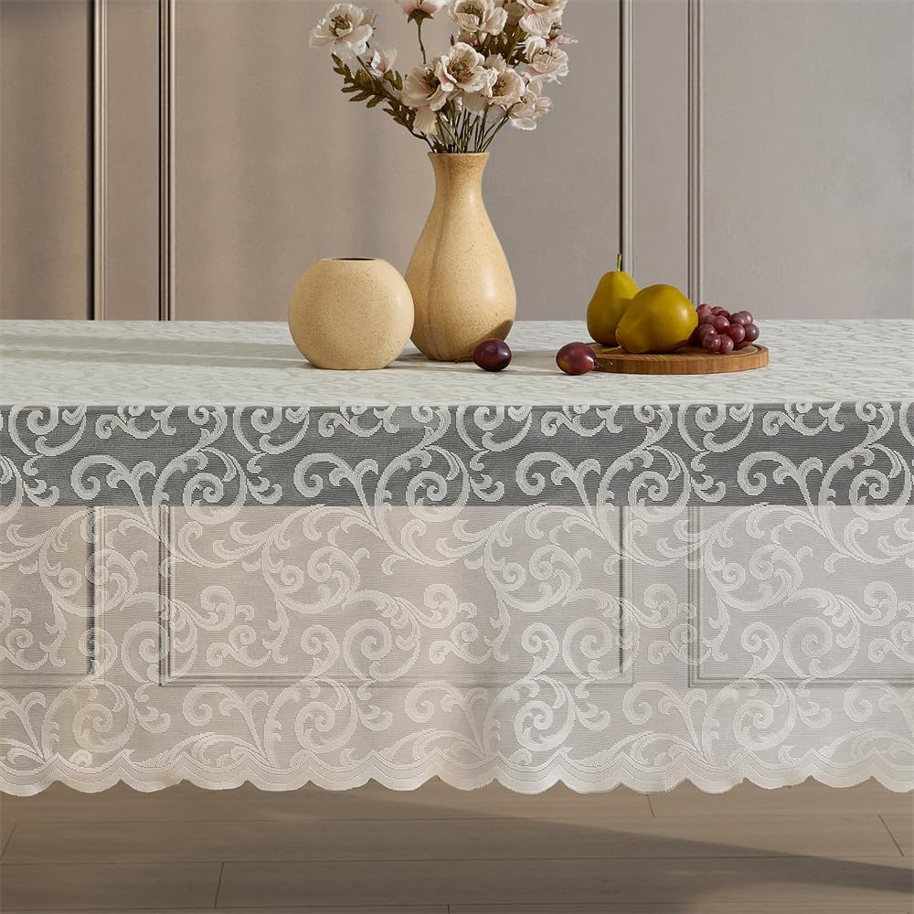 Elegantly Sleek Tablecloth hurricanes pattern fits 6-8 wrinkle-resistant easy to clean