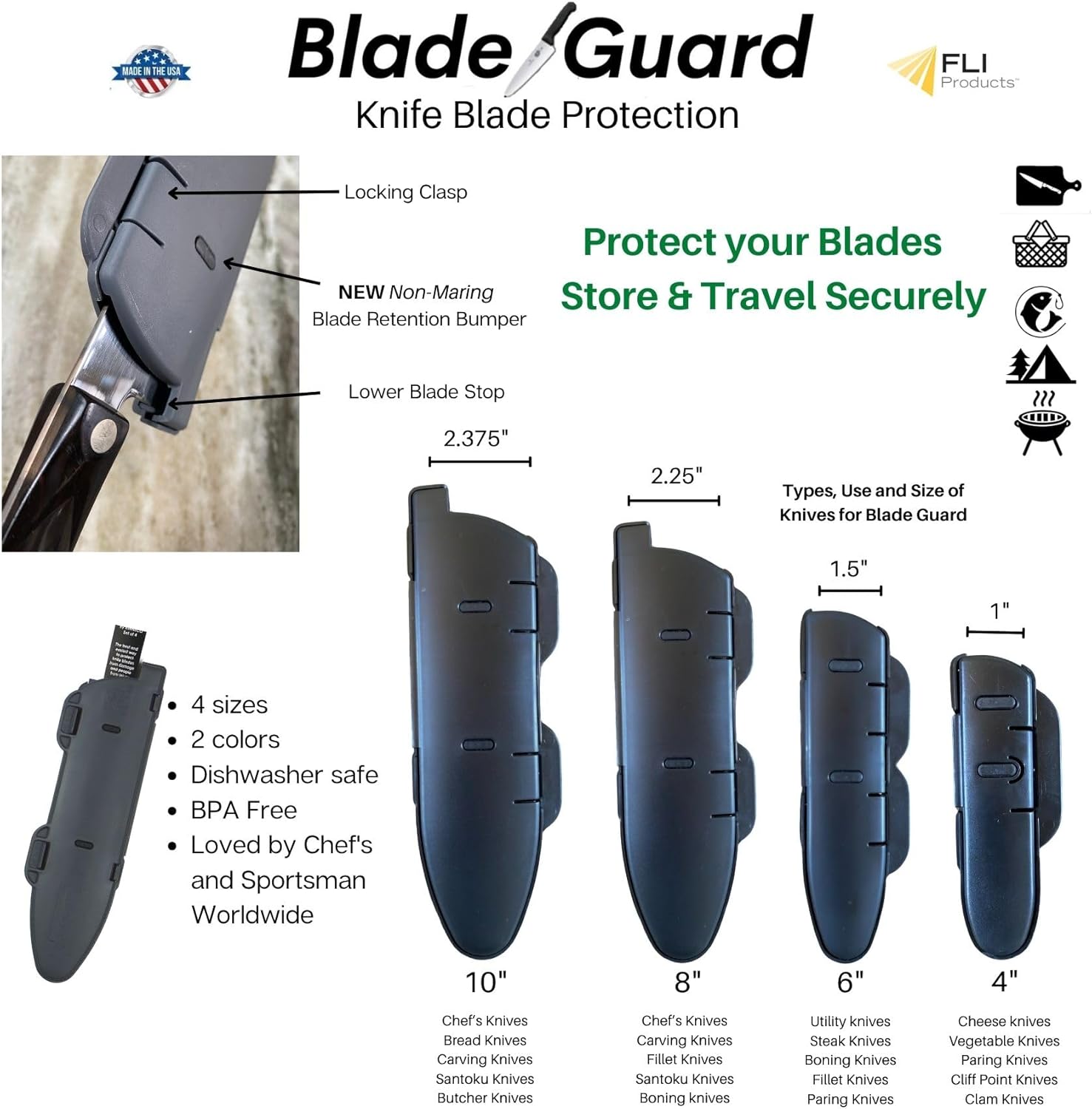 Blade Guard Knife Blade Protection Set 4in 6in 8in 10in