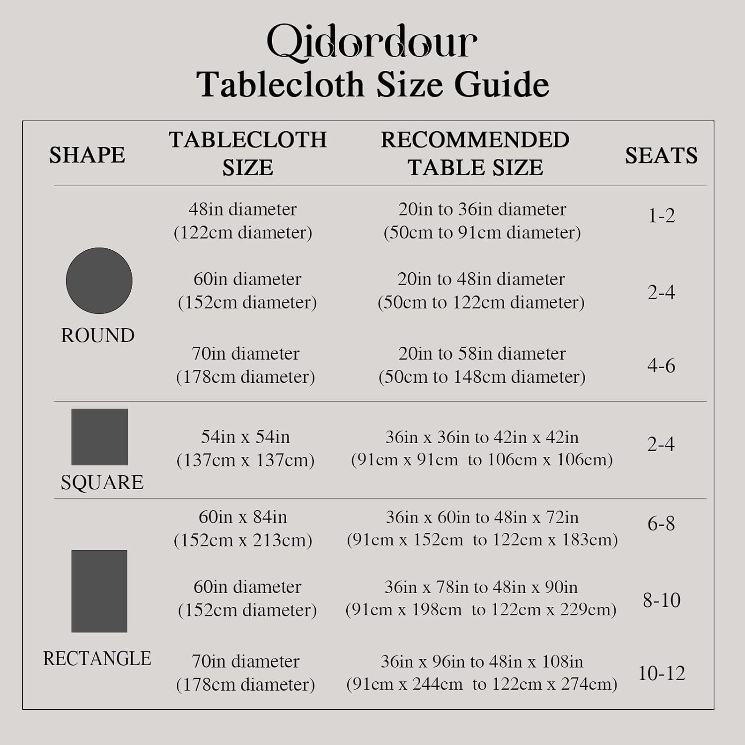 Round Tablecloth 60 Diameter White