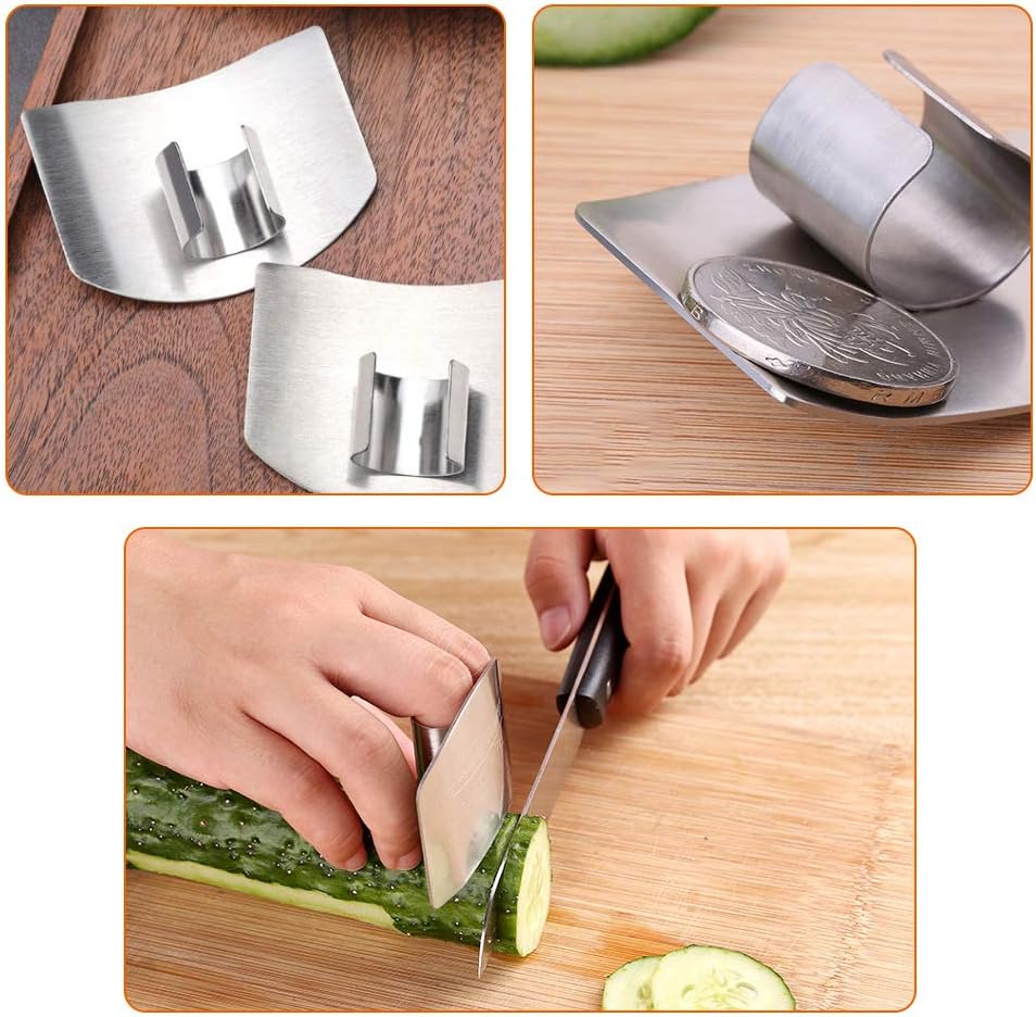 304 Stainless Steel Finger Guards Durable Kitchen Protector 3-Piece Set