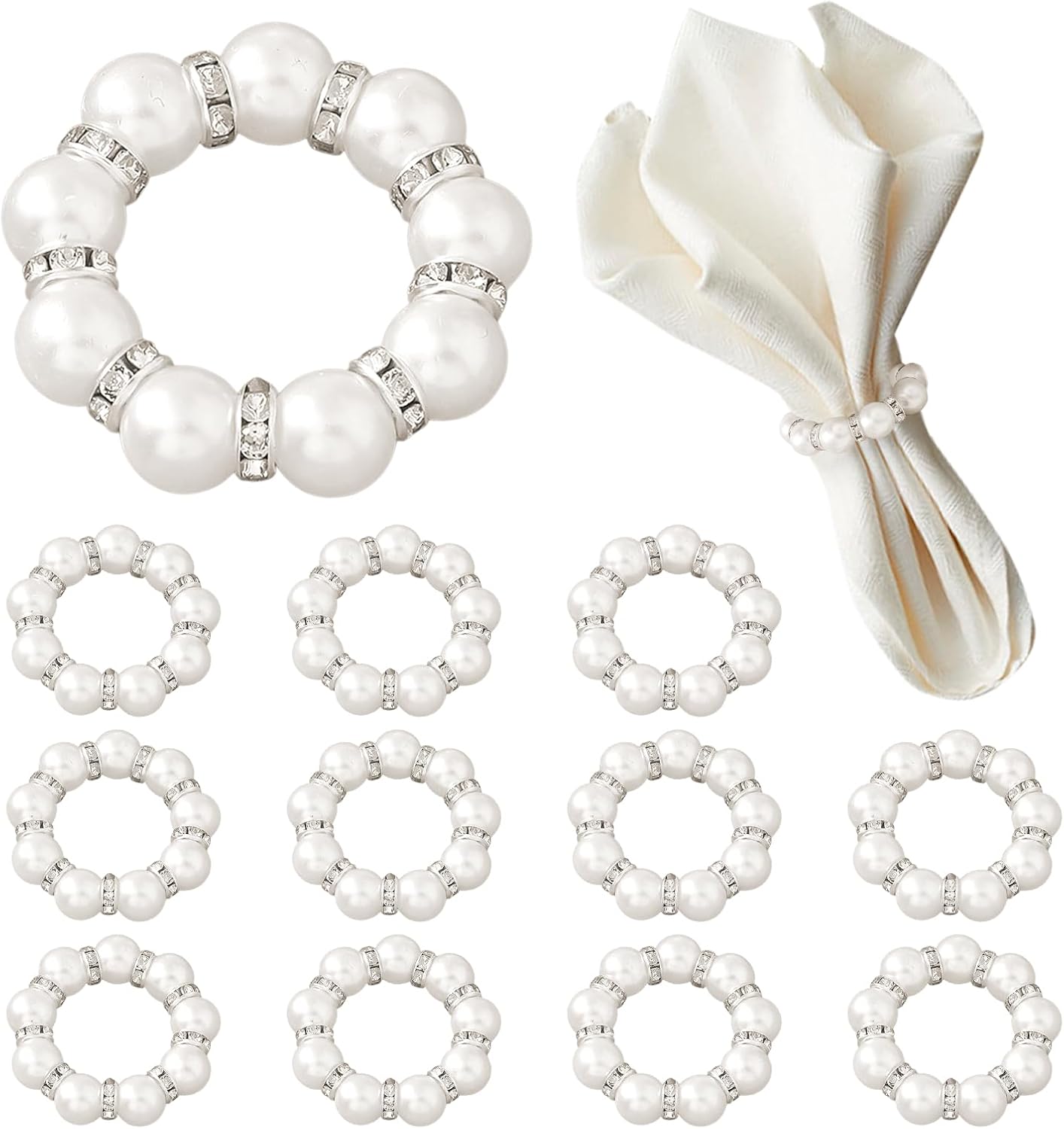 Elegant Pearl Napkin Rings