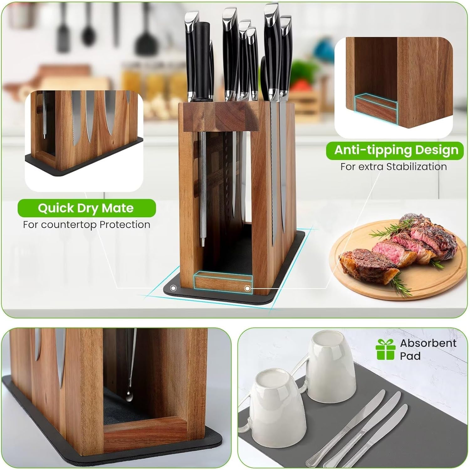 Secure Durable Kitchen Knife Holder