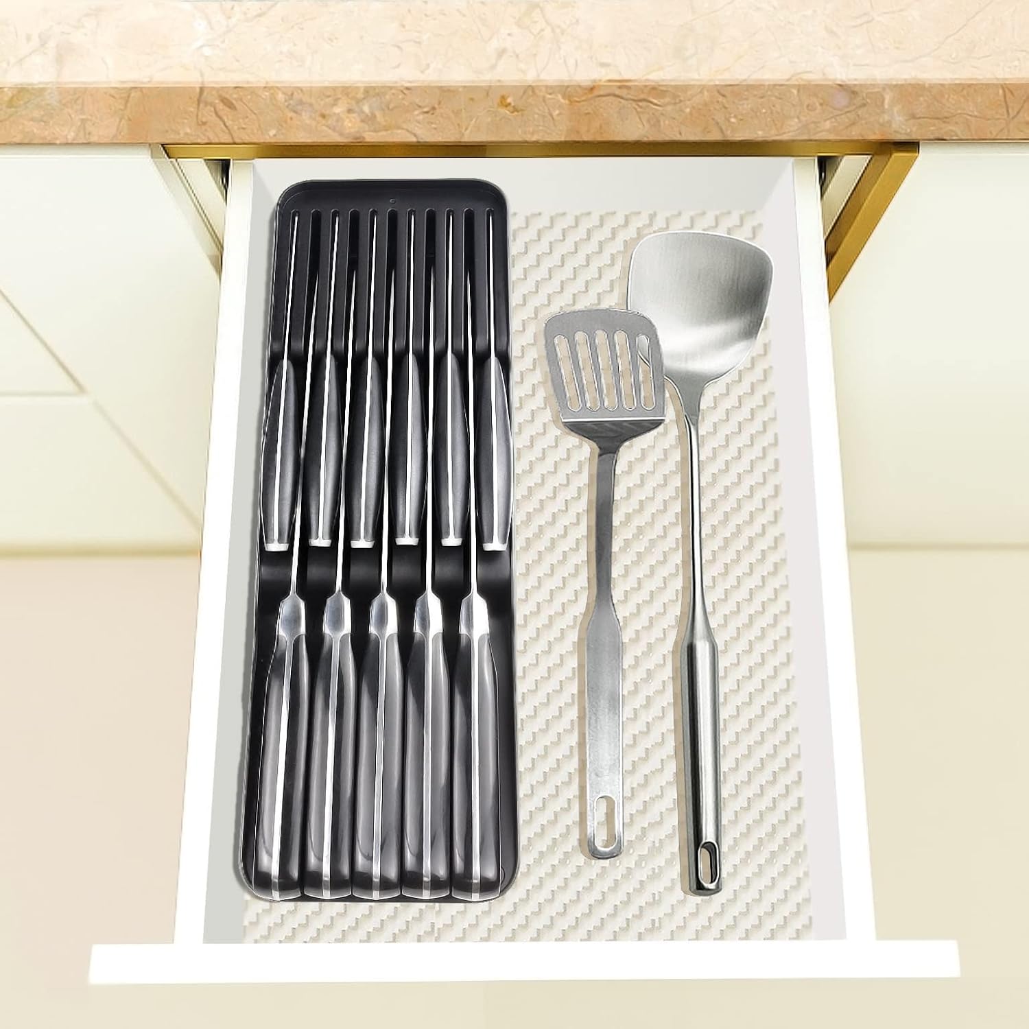 GMEZZO Knife Organizer Space-Saving Knives Holder Black