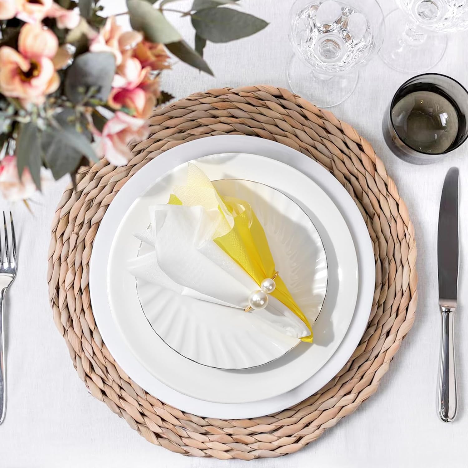 Elegantly Sturdy Napkin Rings Set of 12