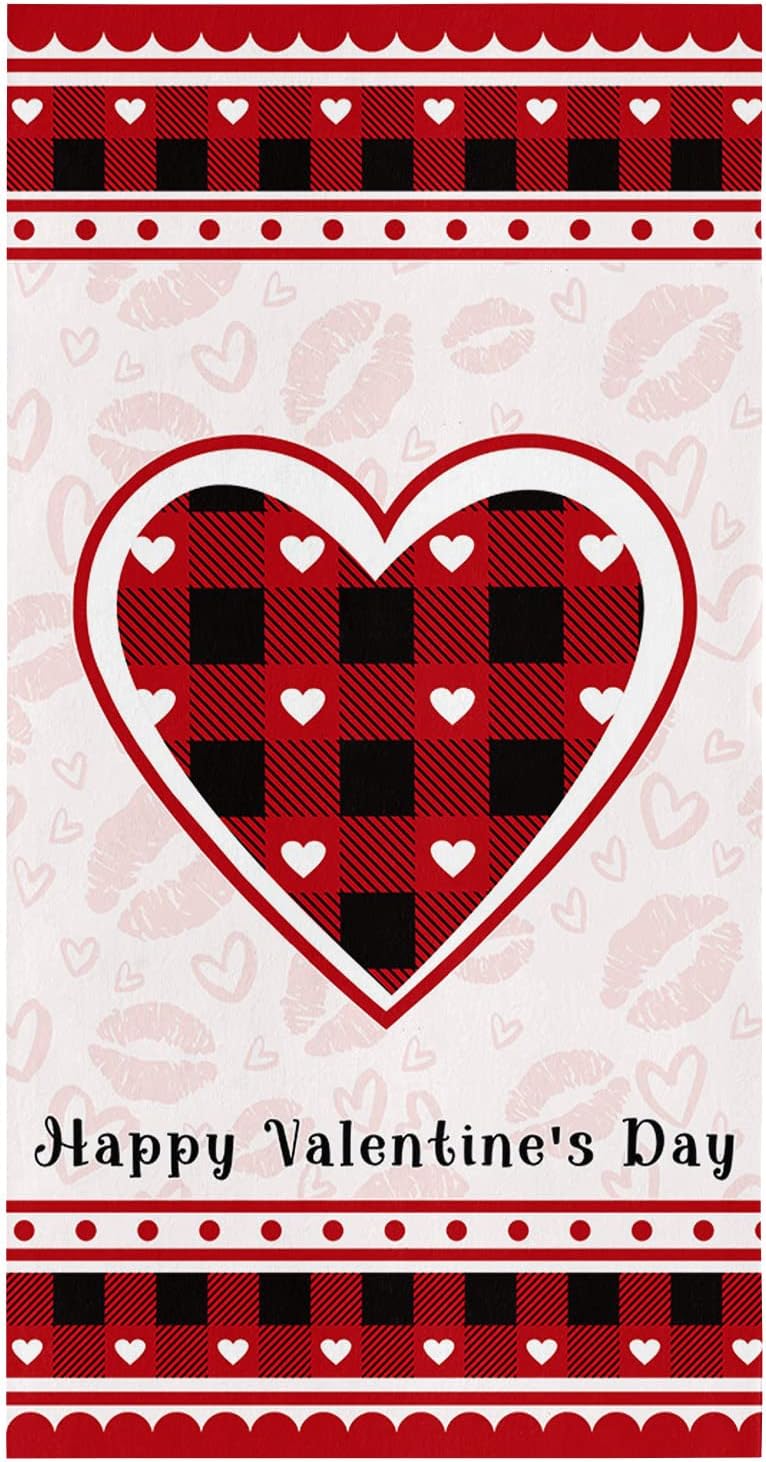 ZOE GARDEN Red Pink Love Kitchen Towels