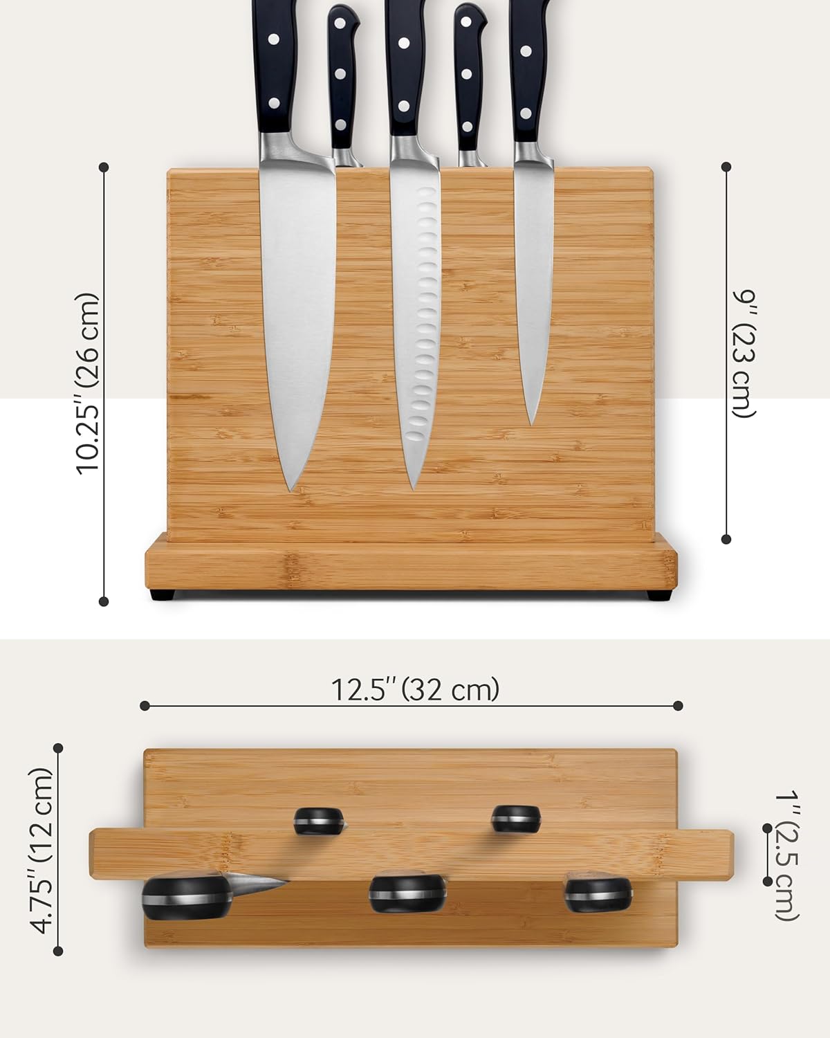 Sturdy Magnetic Knife Holder - Holds 9 Knives More