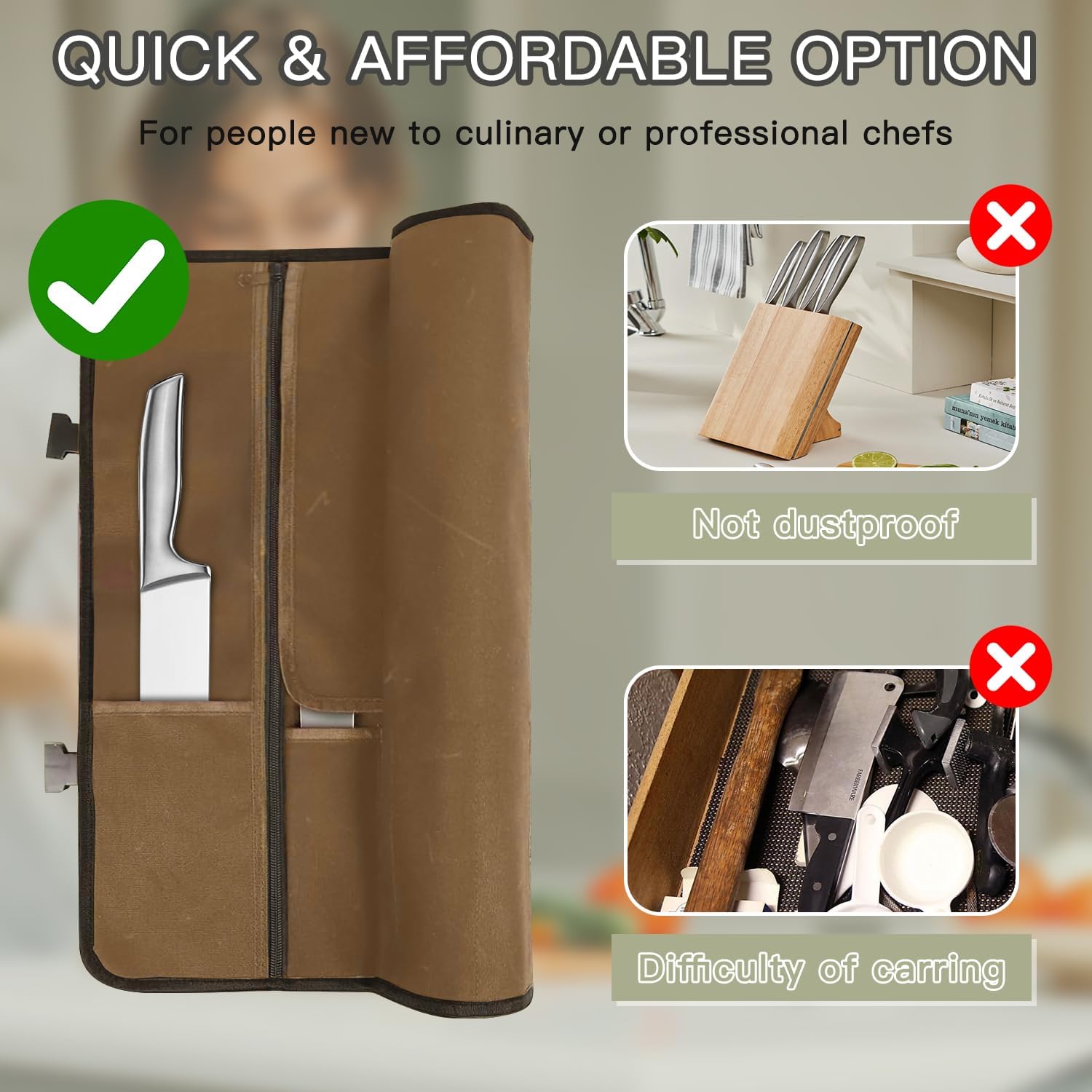 Professional Chef Knives Roll Bag