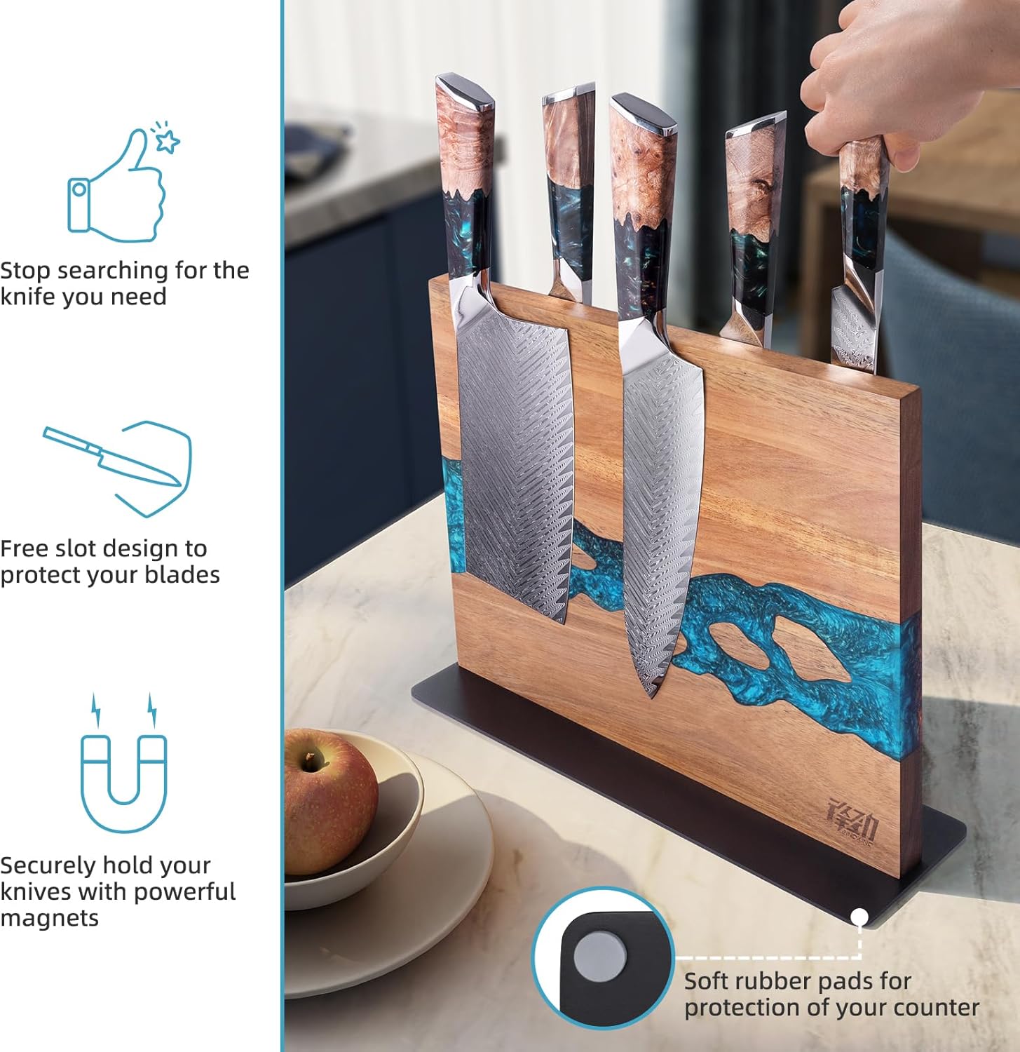 FINDKING Magnetic Knife Block Durable space-saving