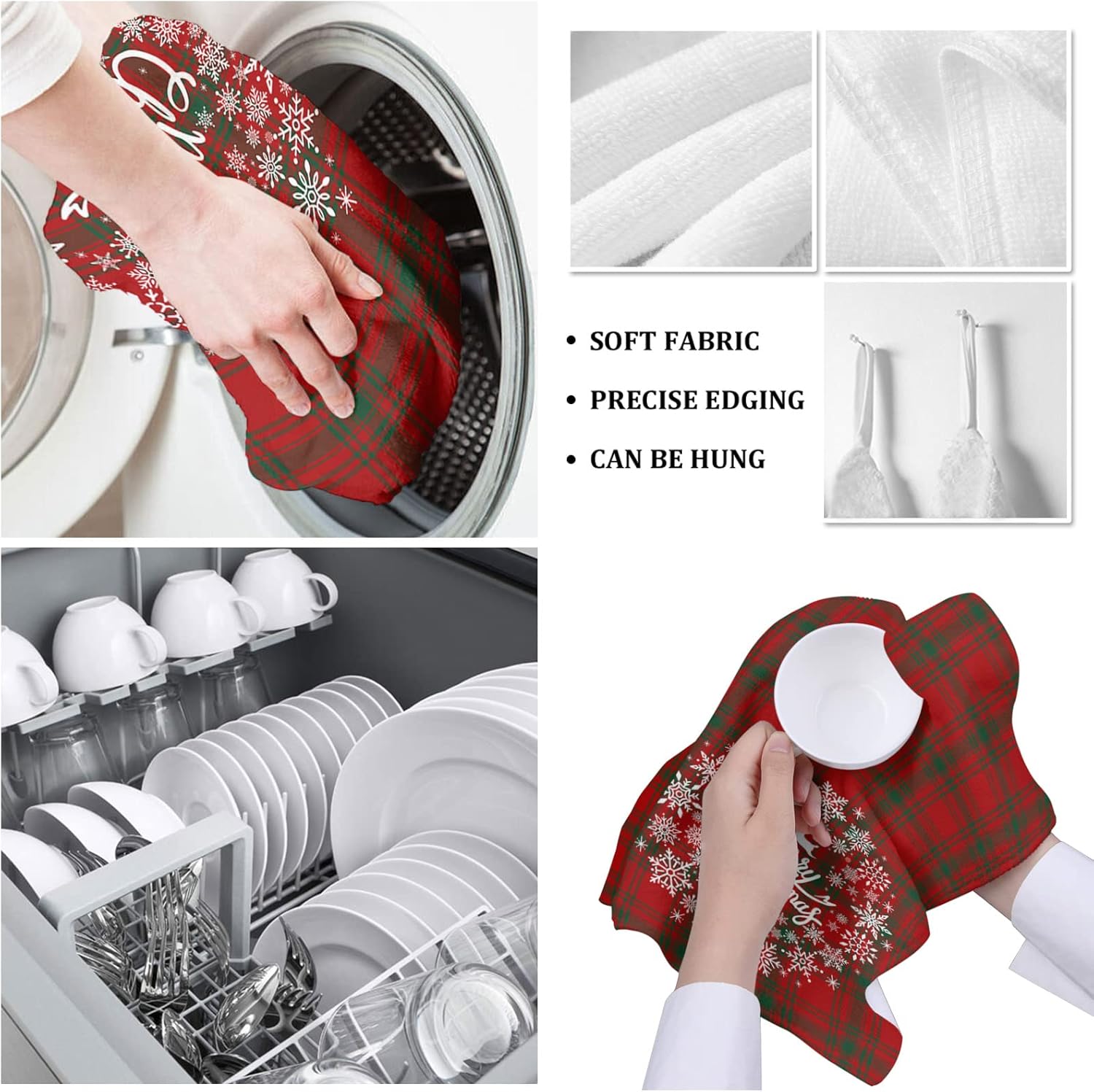 ZOE GARDEN Snowflake Kitchen Towels 2-PC