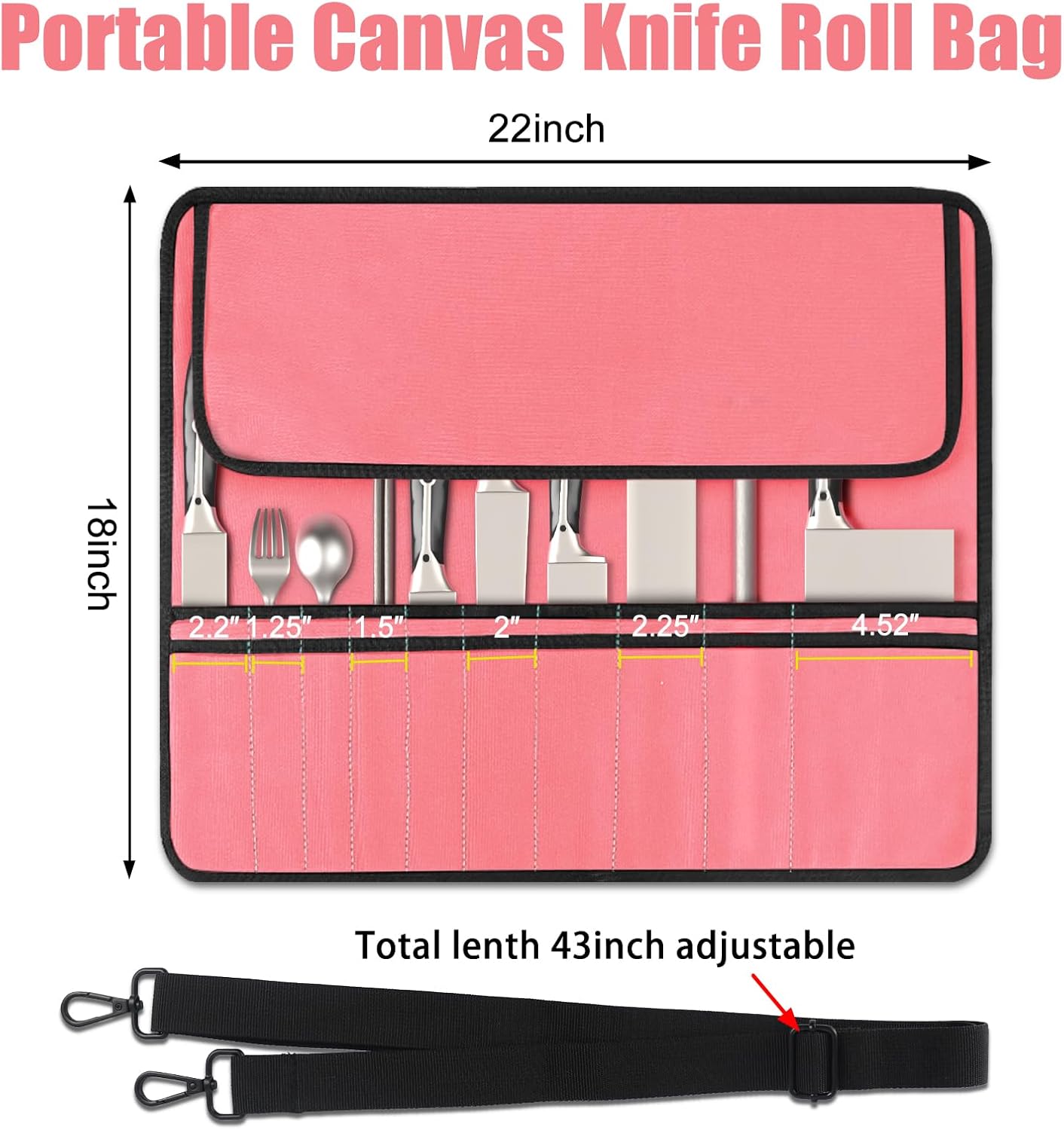 Pink Chef Knife Bag