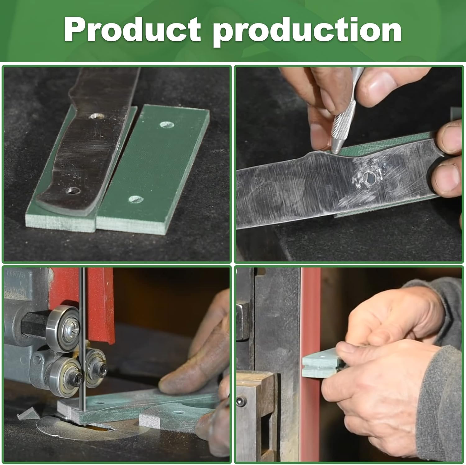 Superdi G10 Scales JADE GREEN Knife Handle Grip Slabs