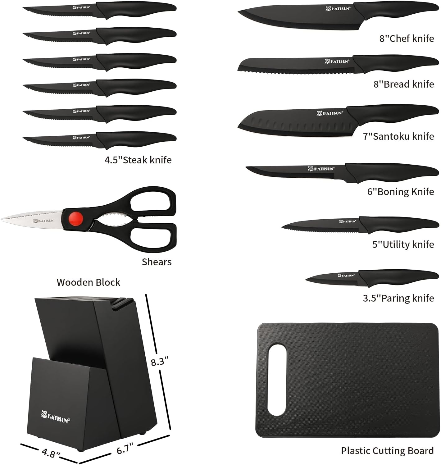 16-Piece Complete Kitchen Knife Block Set