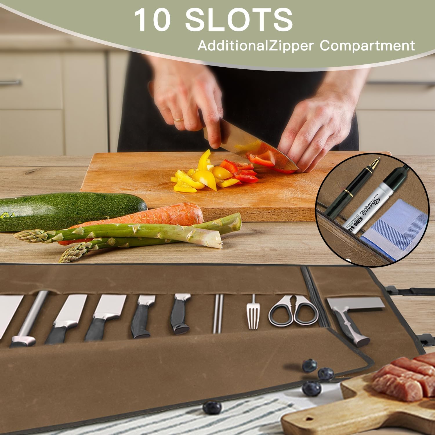 Professional Chef Knives Roll Bag