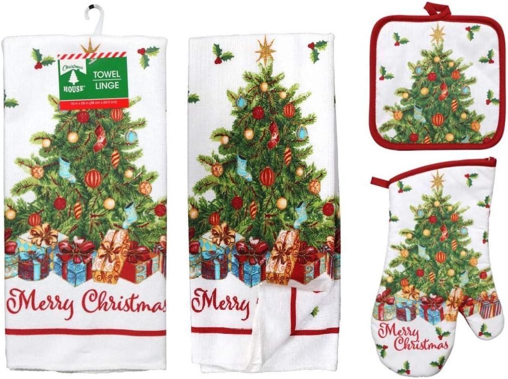 Greenbrier Christmas Kitchen Set with Gold Accents Perfect for the Holidays