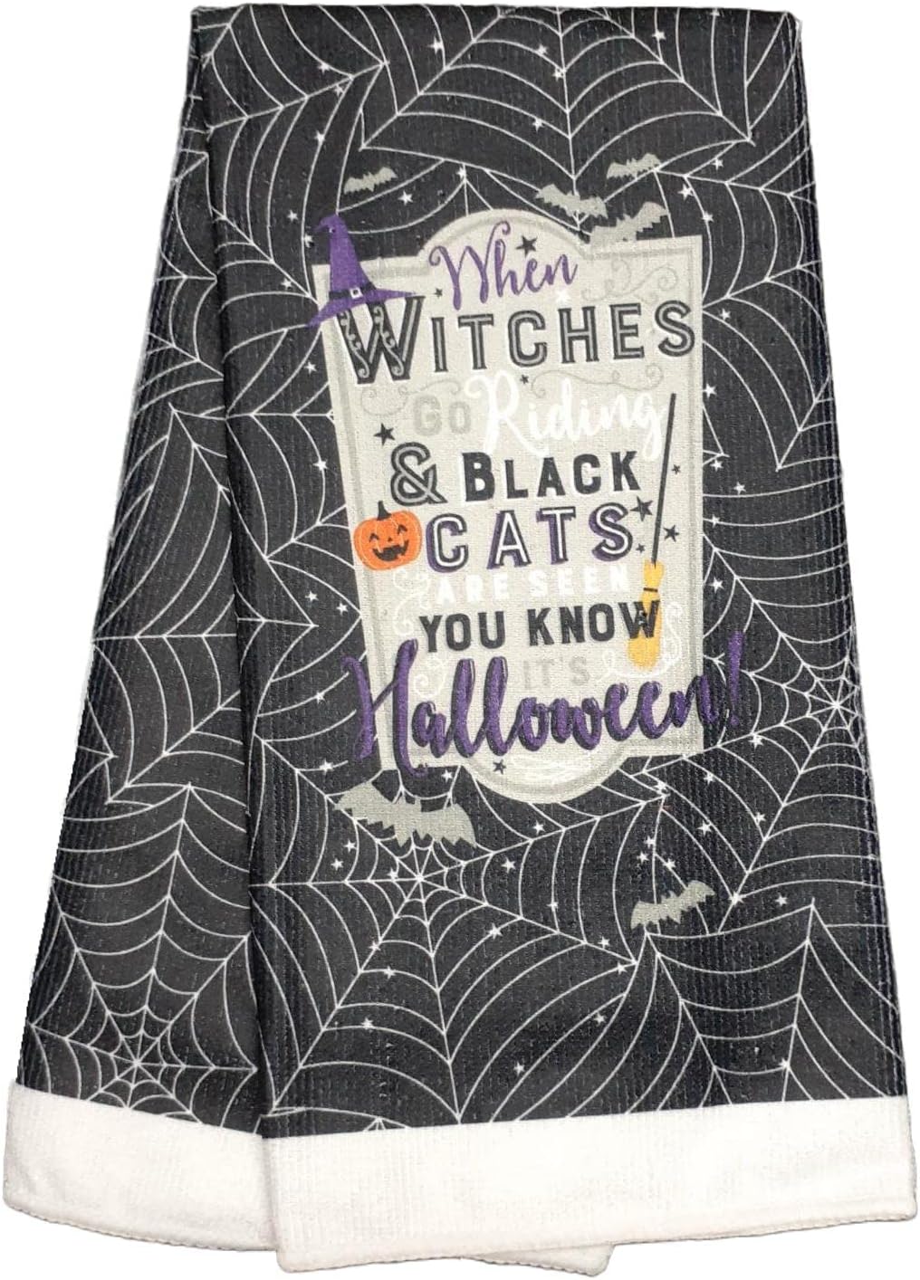 Witch Black Cat Halloween Kitchen Linen Set