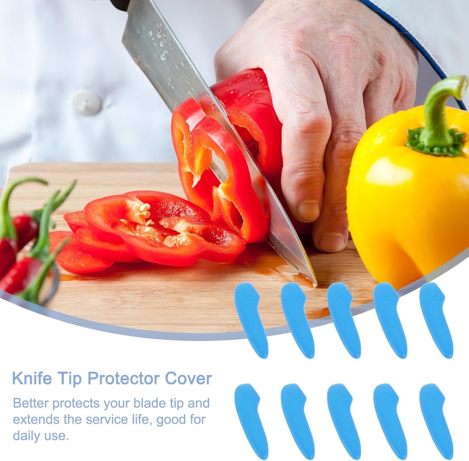 UXCell 100-Piece Plastic Knife Tip Protector Set Durable Protective