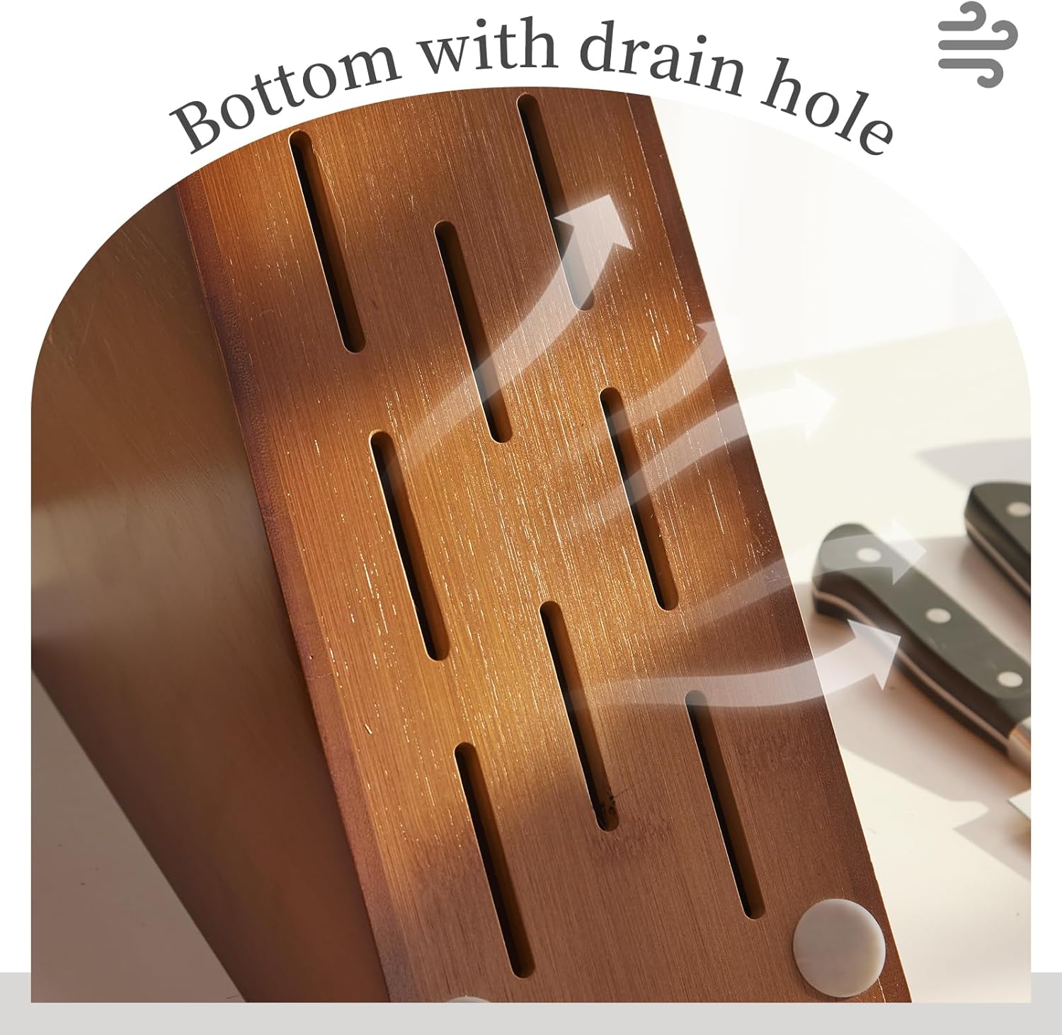 Kitsanery Bamboo Knife Block 19 Slot Organizer Knife Not Included
