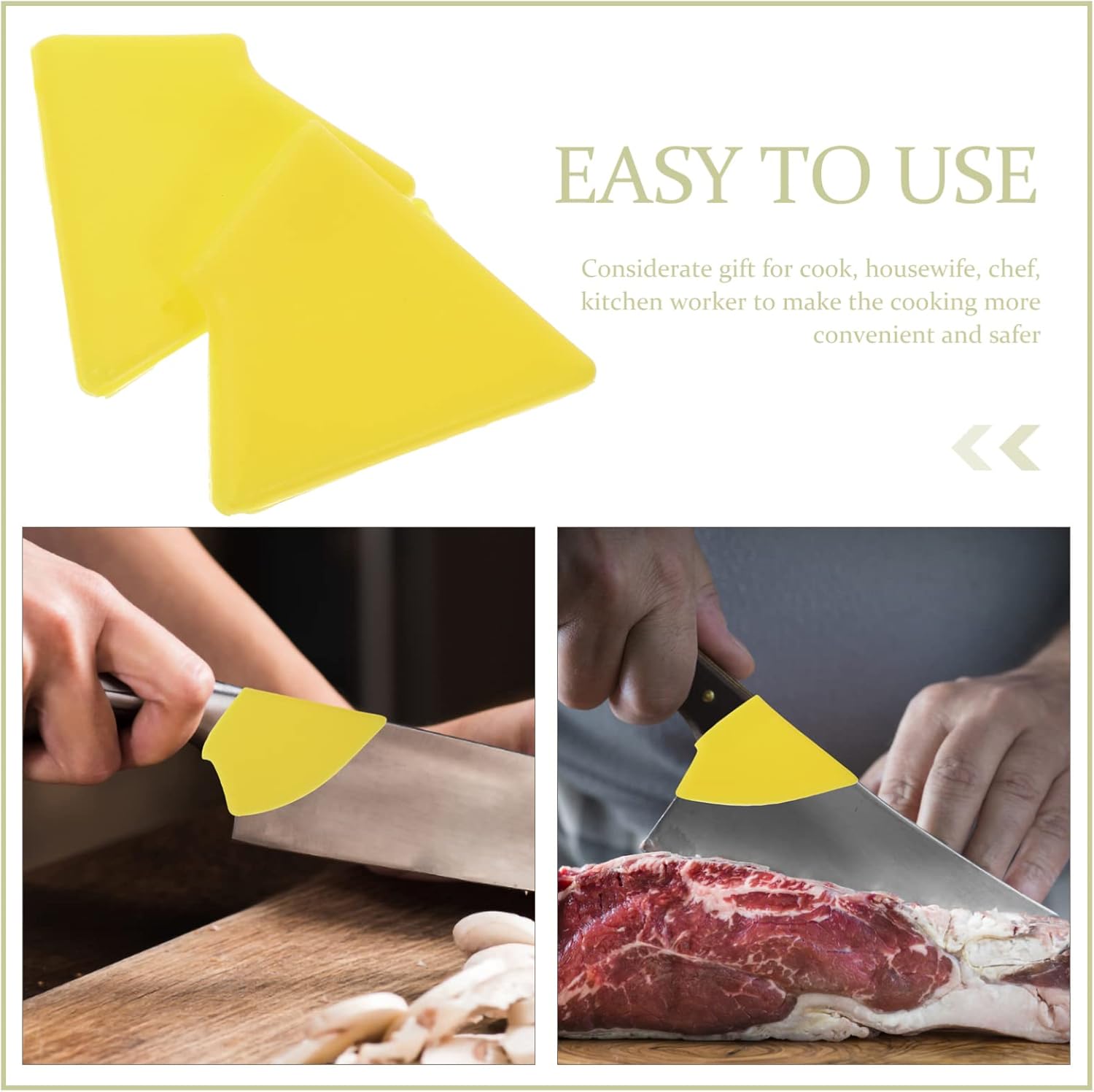 CALLARON Safe Silicone Knife Guards for Kitchen Use 2-Piece Set
