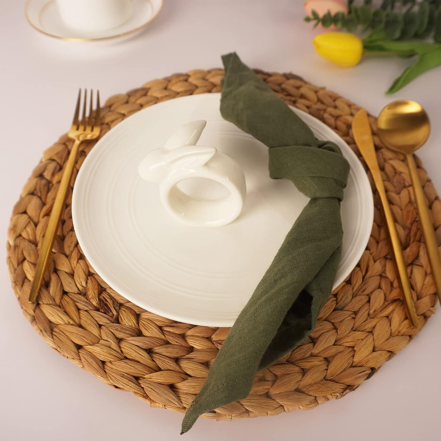 Easter Bunny Napkin Rings Set of 6 - Perfect for Tables