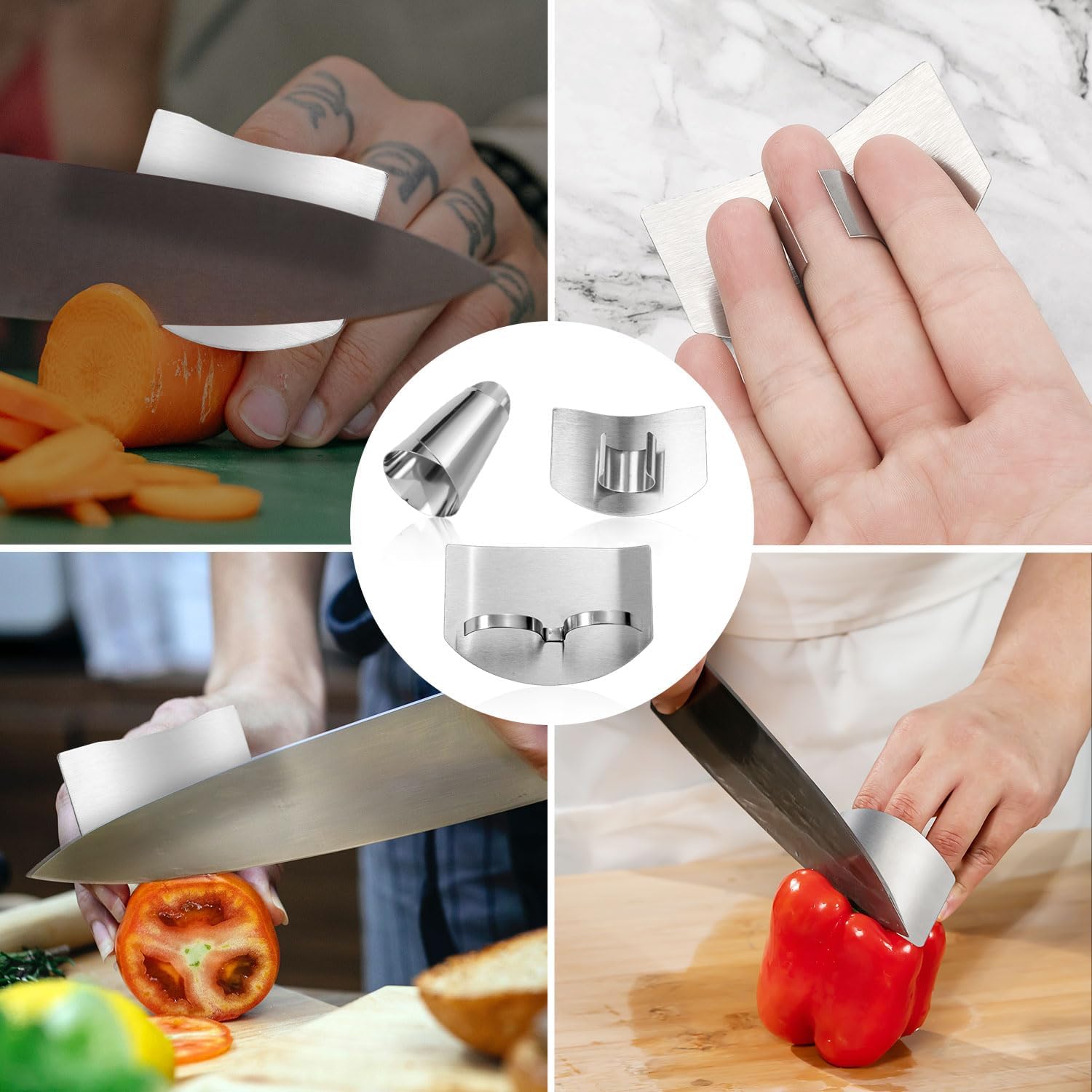 Stainless Steel Finger Protectors 4PCS 2PCS Single Double-Finger Protection