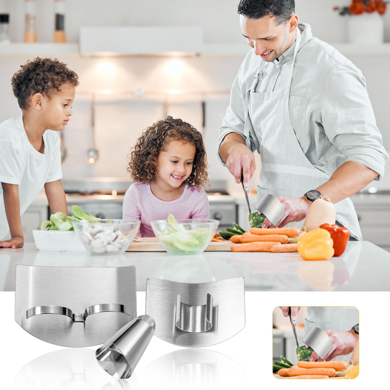 Stainless Steel Finger Protectors 4PCS 2PCS Single Double-Finger Protection