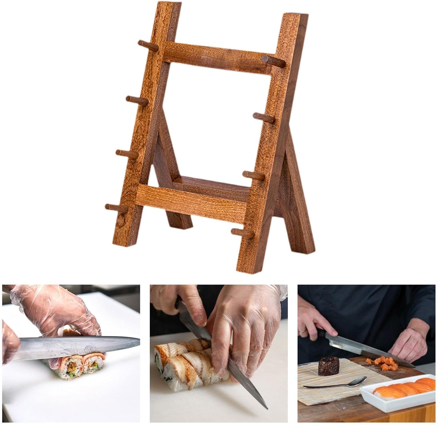 IEUDNS Kitchen Knife Organizer Rack 4-Layer Brown