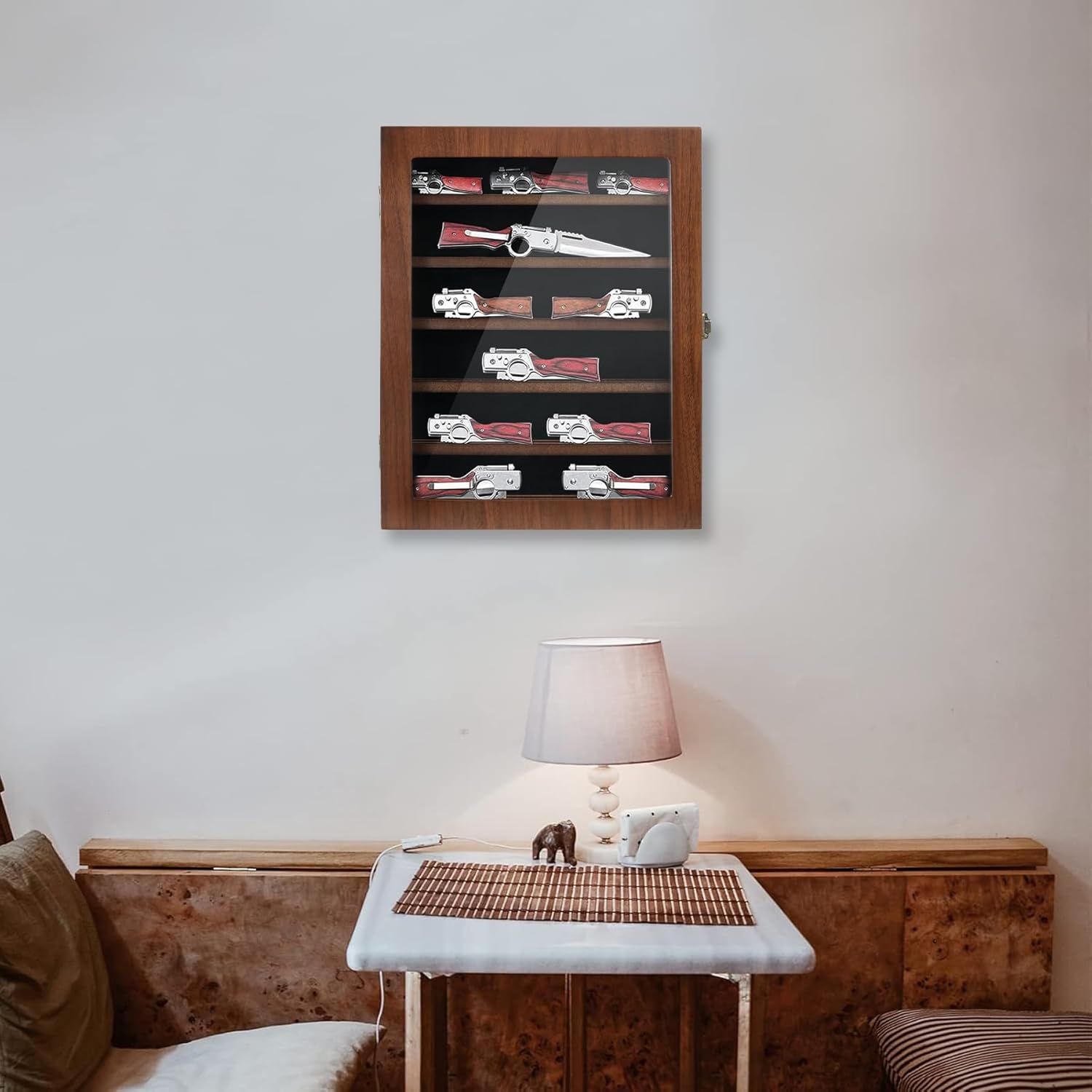 ASmileIndee Lockable Pocket Knife Display Box