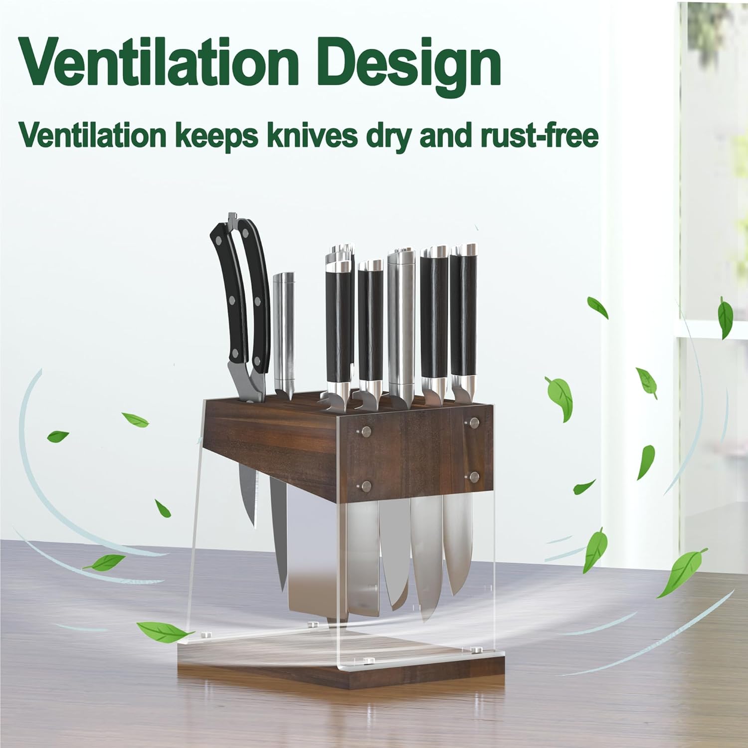 Creative Knife Block with Acrylic Shield