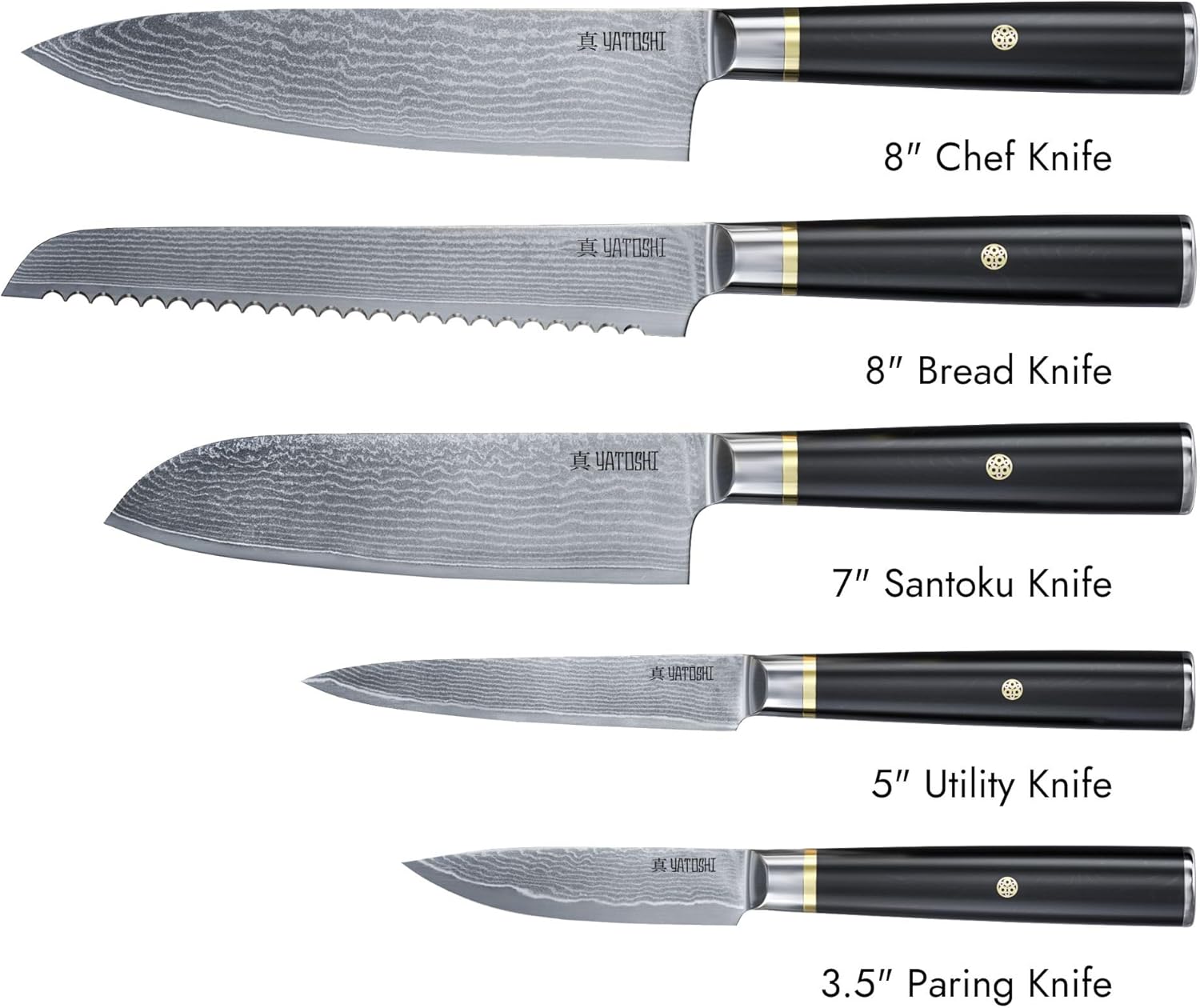 Yatoshi 6-Piece Magnetic Kitchen Knife Block Set
