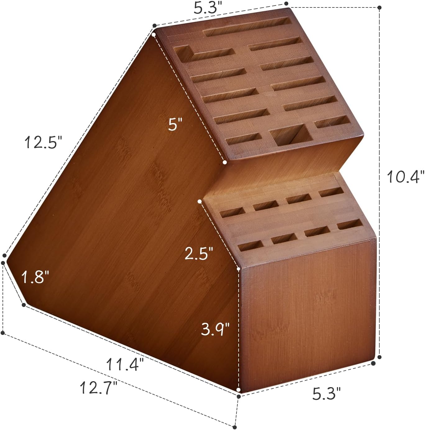 Kitsanery Bamboo Knife Block 19 Slot Organizer Knife Not Included