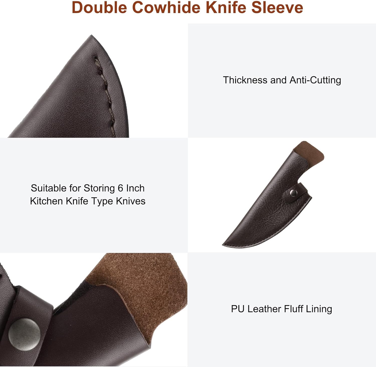 Uxcell Knife Cover Sleeves Universal PU Leather Blade Protector