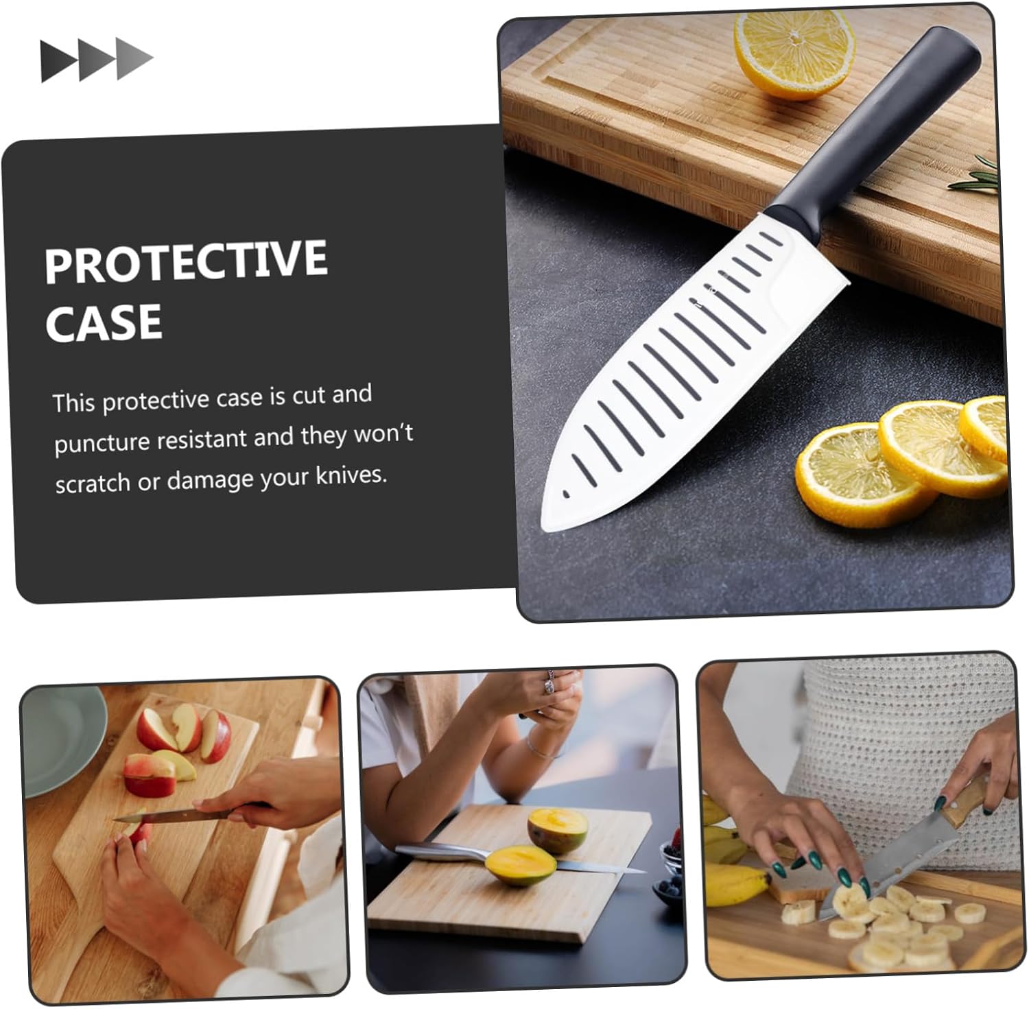 LABRIMP 6-Piece Sturdy Plastic Knivesurface Protector Set for Chef knives