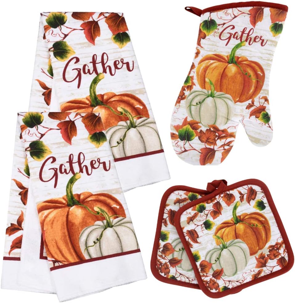 Autumn-Theme Quilted Pot Holder Set