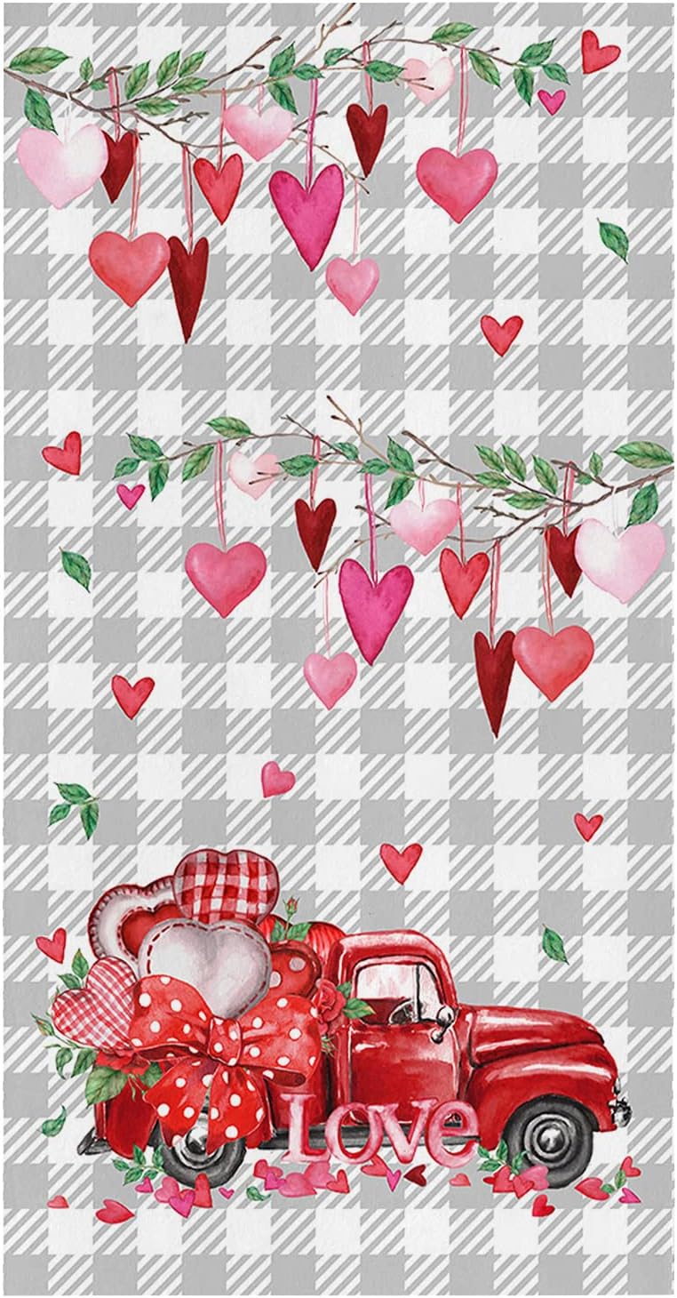 Perfect Valentines Truck Kitchen Towels - Soft Absorbent 18x28