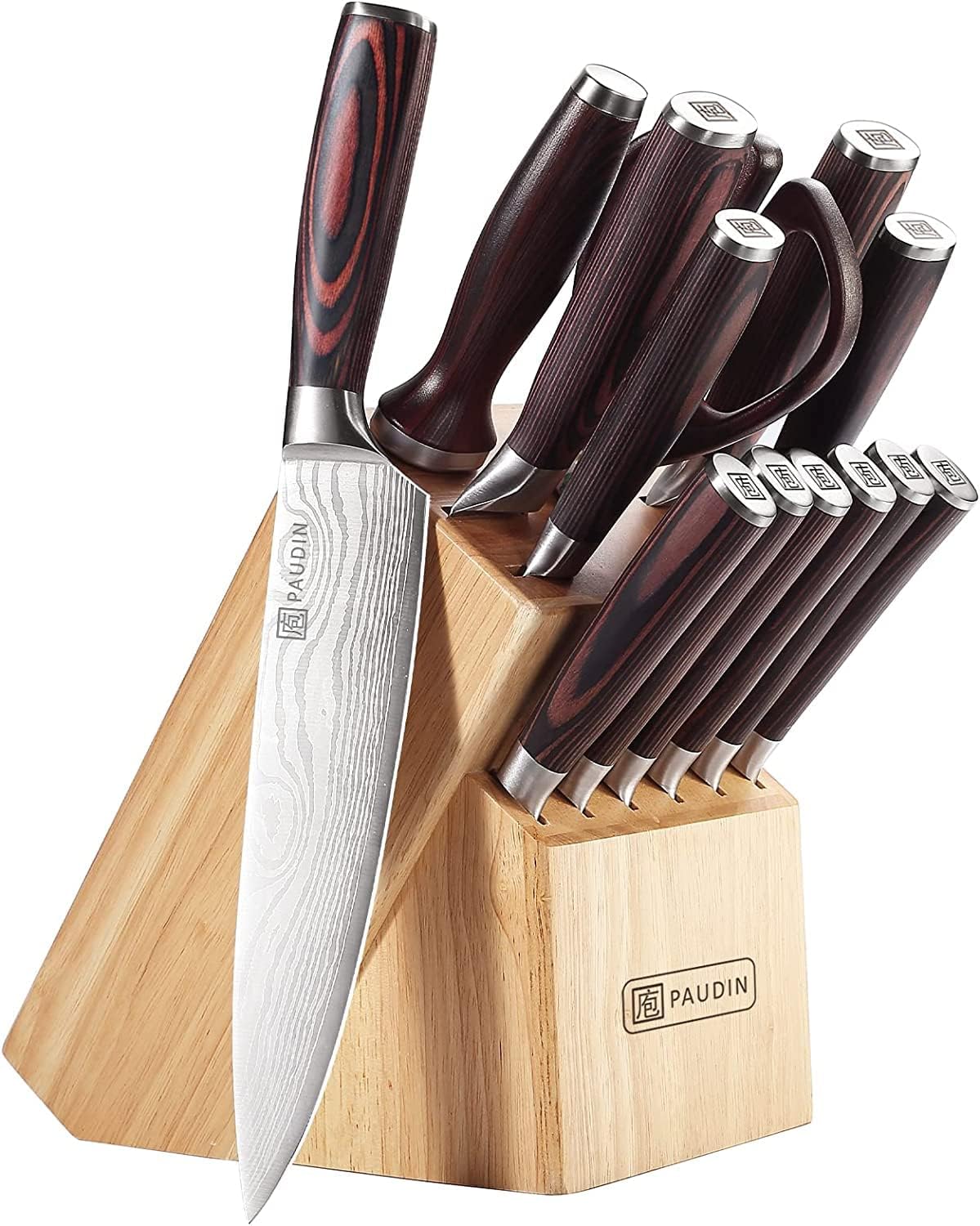 High-Quality Kitchen Knife Block Set 14-Piece German Stainless Steel Kitchen Gadgets
