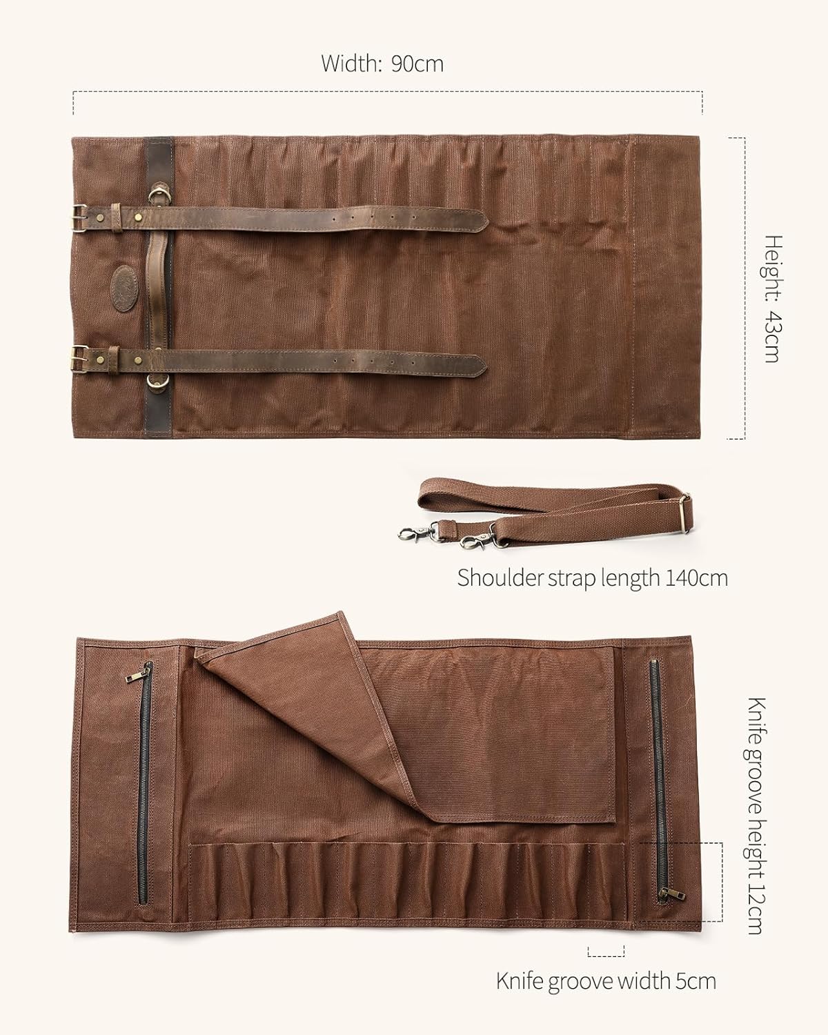 Premium Chef Knife Roll Bag - Durable Stylish by XINZUO