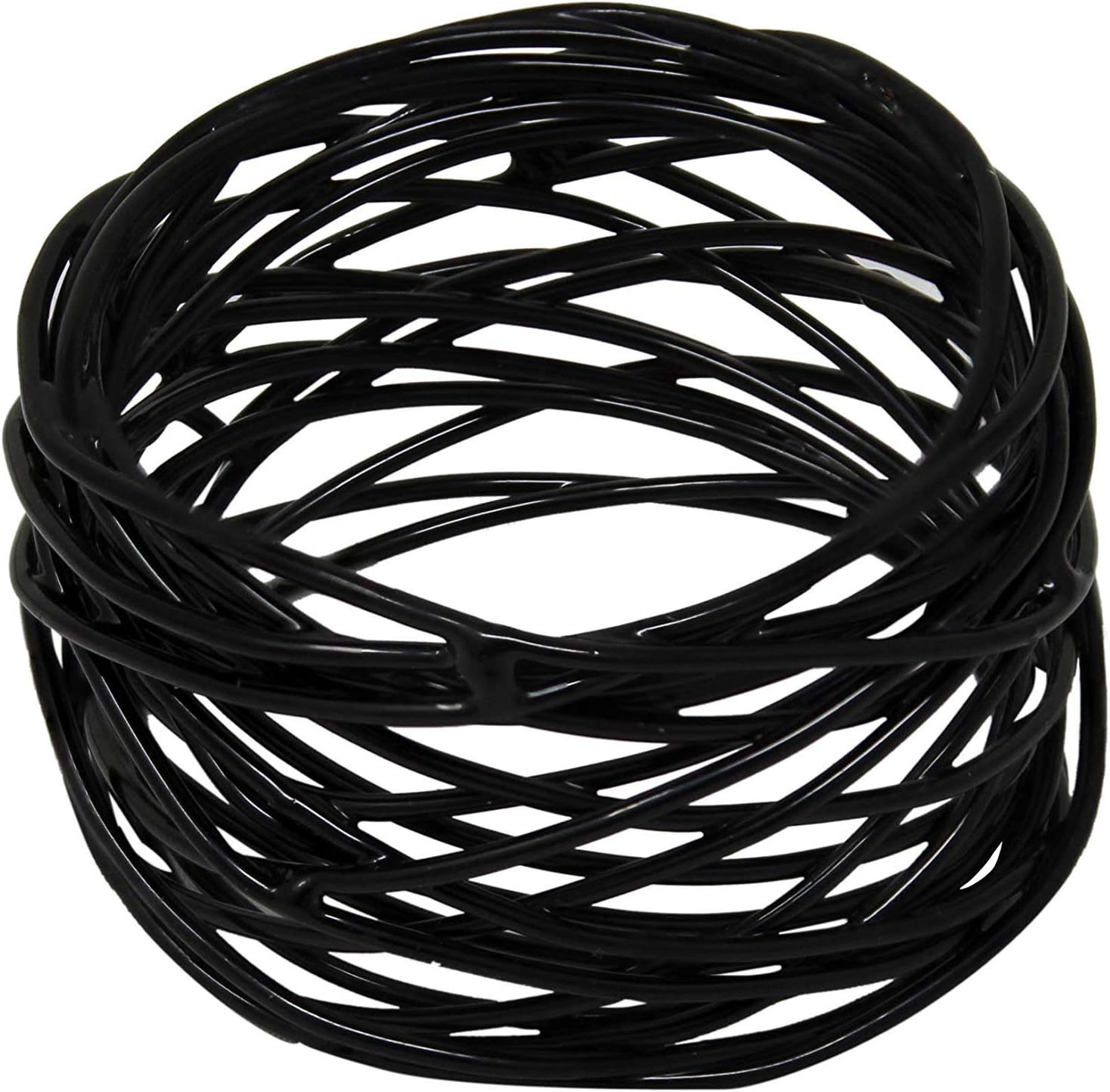 Kaizen Casa Black Napkin Rings Set 12