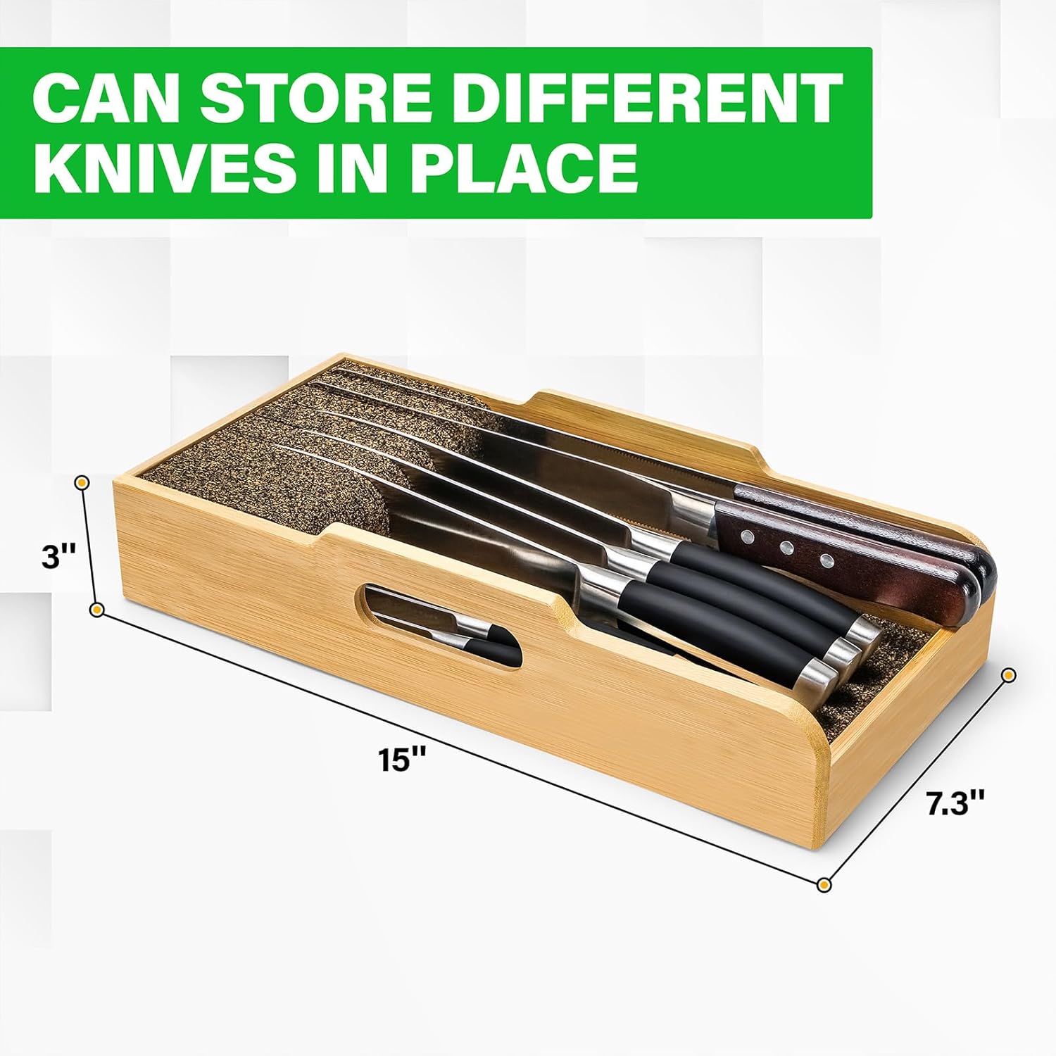 Bamboo Knife Organizer