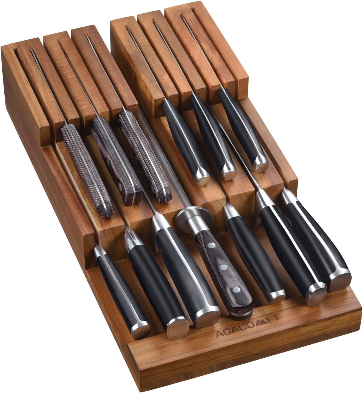 Acacomft In-Drawer Knife Block Up to 12 Knives
